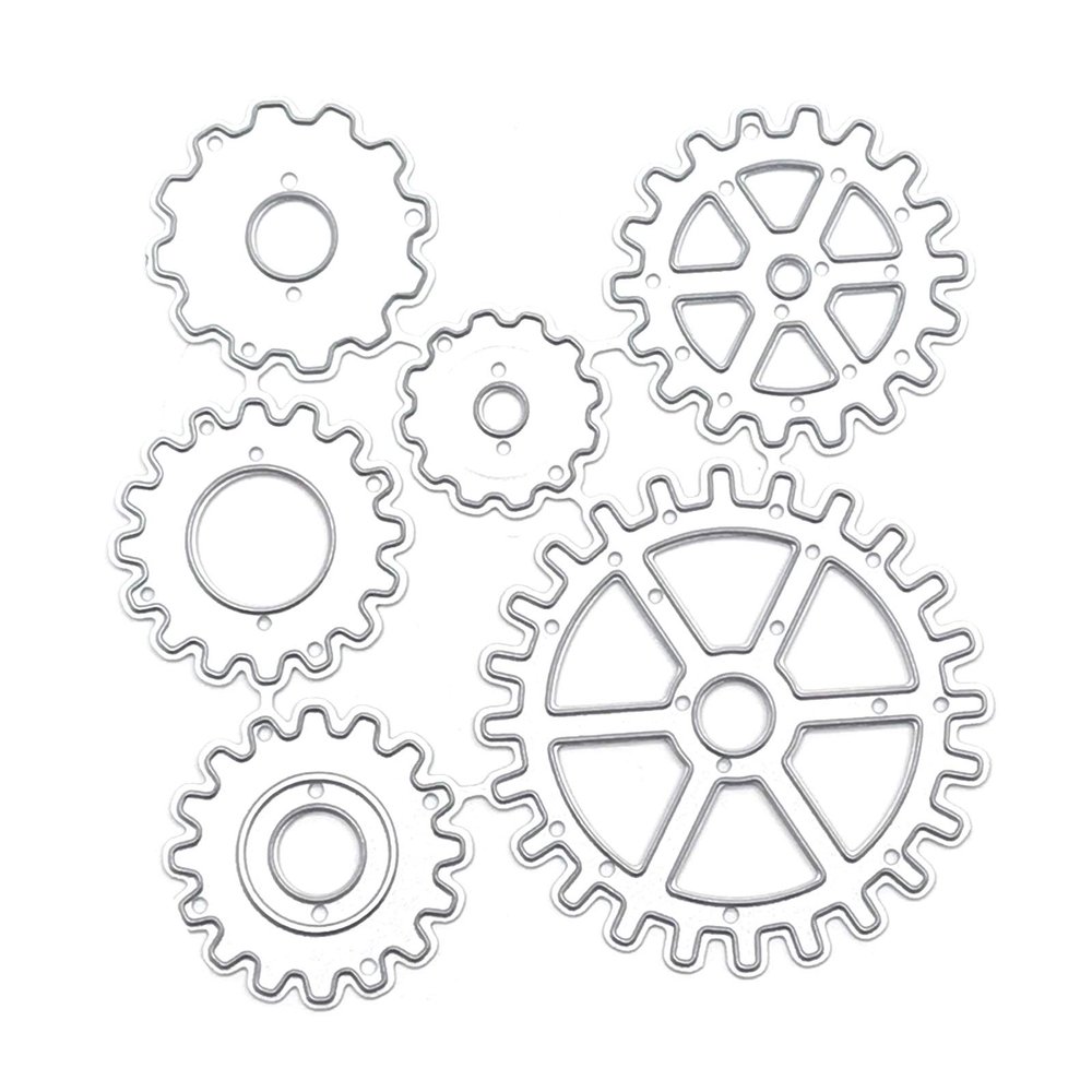 Hisocute Steampunk Cutting Dies Gear Die Cuts Metal Embossing Script Dies Stencils for Scrapbooking Journaling Embellishments Die Cuts for Card Making Words