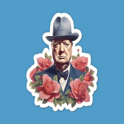 Winston Churchill Sticker, 12"