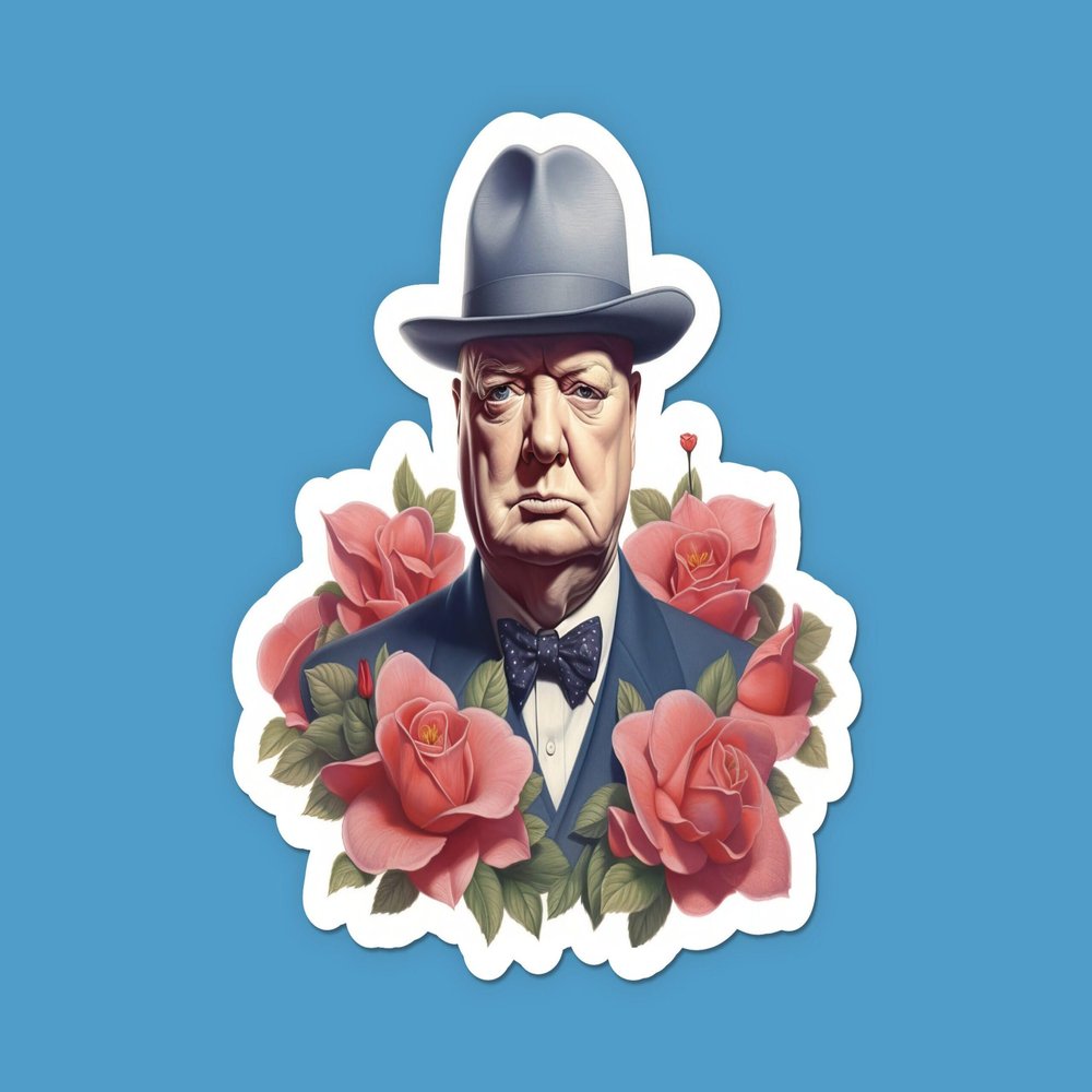 Winston Churchill Sticker, 12"