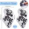 GORGECRAFT 4Pcs Sequin Embroidered Flower Lace Applique Beaded Trim Patches Cloth Sew on Floral Motif Fabric Collar Patch for Wedding Gown Dress Bridal Clothing Jacket Bag Decor DIY Crafts Black view 2