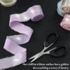 Pretty Jolly Shimmery Pink Blue Chiffon Ribbon for Gift Wrapping Handmade Frayed Fringe Silk Ribbon for Flower Bouquet Total 20 Yards 1 Inch Ribbons for Crafts Hair Wedding Invitation Baby Shower view 4