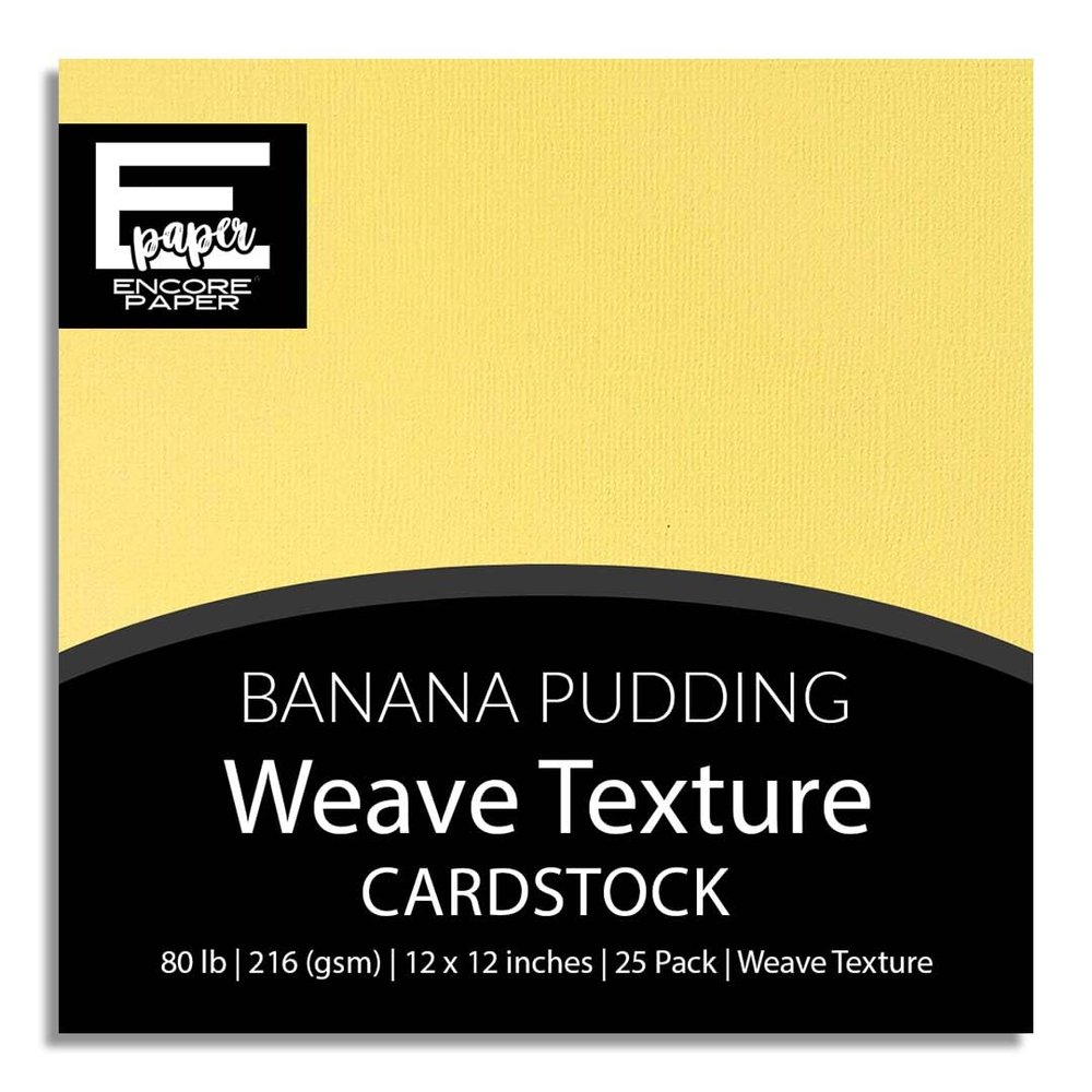 Banana Pudding12x12 Textured Cardstock | 80lb Yellow Textured Scrapbook Paper | Premium Cardstock for Cricut Cutting | 25 Sheets
