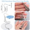 SUNNYCLUE 1 Box 50Pcs Earring Hooks with Pinch Bails Stainless Steel Earring Hooks Bulk French Wire Fish Earwires Findings for Jewelry Making Supplies DIY Crafts view 2