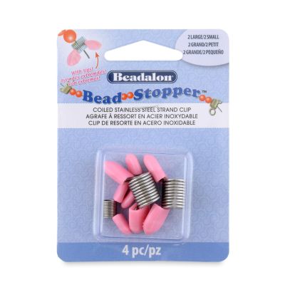 Beadalon Bead Stopper, Combo Pack, Pink Tips, 2 Large, 2 Small, 4 pc