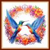 Foxdiviy Stamped Cross Stitch Kits - Flower Hummingbird 18x18 inch - Pre-printed Embroidery Patterns - Art Crafts DIY Needlework Starter Kits for Beginners Adults All Ages view 1