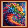 Foxdiviy Stamped Cross Stitch Kits Full Range of Embroidery Needlework Starter Kits for Beginners Adults 11CT Embroidery Patterns Art Crafts DIY Needlepoint Kits-Rainbow Dragon 16x20 inch view 1