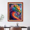 Foxdiviy Stamped Cross Stitch Kits Full Range of Embroidery Needlework Starter Kits for Beginners Adults 11CT Embroidery Patterns Art Crafts DIY Needlepoint Kits-Rainbow Dragon 16x20 inch view 2