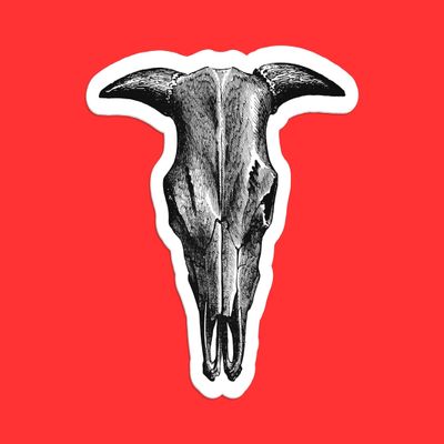 Sheep skull Sticker, 12"