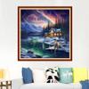 Foxdiviy Stamped Cross Stitch Kits Full Range of Embroidery Needlework Starter Kits for Beginners Adults 11CT Embroidery Patterns Art Crafts DIY Needlepoint Kits-Arctic Snow Scenery 18x18 inch view 2