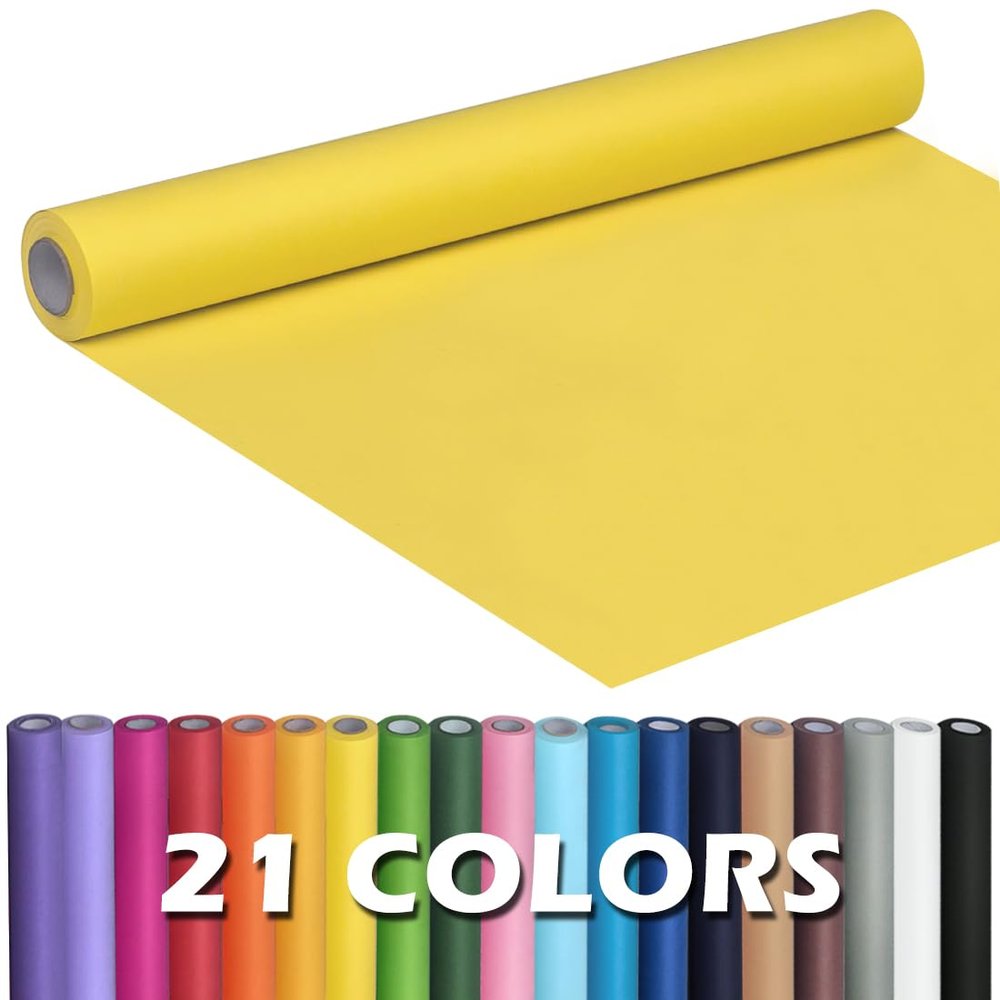 PerkHomy Lemon Yellow Kraft Paper Roll 17.5" x 960" (80') for Gift Wrapping Bouquet Flower Art Painting Craft Writing Packaging Shipping 80GSM 55LB (Lemon Yellow, 17.5" x 80')