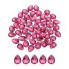MECCANIXITY 50PCS Flat Back Acrylic Teardrop Gems 13x18mm Artificial Rhinestones for DIY Crafts Bead Wedding Party Face Painting Jewelry Making Pink view 1