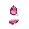 MECCANIXITY 50PCS Flat Back Acrylic Teardrop Gems 13x18mm Artificial Rhinestones for DIY Crafts Bead Wedding Party Face Painting Jewelry Making Pink view 2