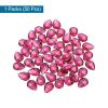 MECCANIXITY 50PCS Flat Back Acrylic Teardrop Gems 13x18mm Artificial Rhinestones for DIY Crafts Bead Wedding Party Face Painting Jewelry Making Pink view 3