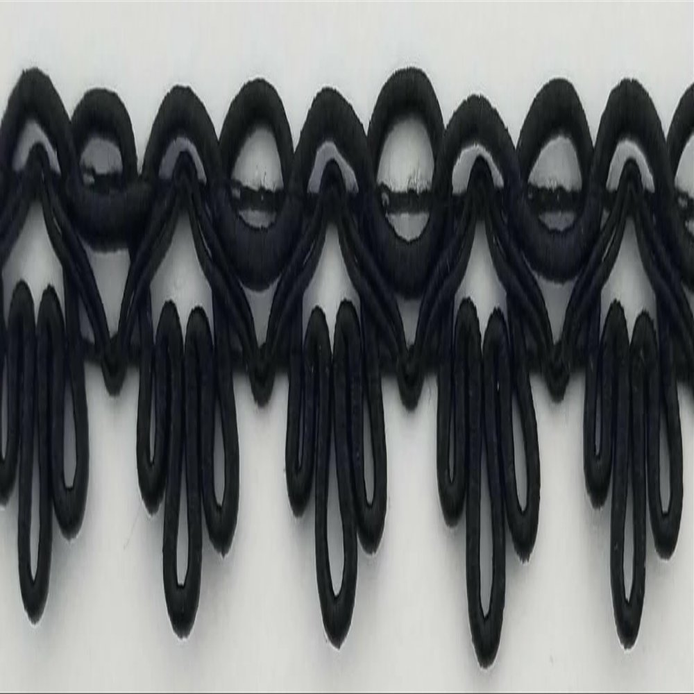 BBTRIMSANDRIBBON 5/8"" Scalloped Gimp Sewing Braid Trim - 12 Yards - Colors Available! (Black), 014376