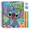 Disney Stitch Sketchbook for Kids with Colored Pencils, Pencil Sharpener, Eraser, Spiral Bound, Blue view 1