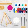Cholemy 12 Sets Pre Drawn Canvas Kits - Painting Set 8'' x 10'' Afro Sip Pre-Stretched Canvas, Wood Easel, Watercolor Paint, Apron & Brush for Party Favors DIY Gift(Couple) view 4