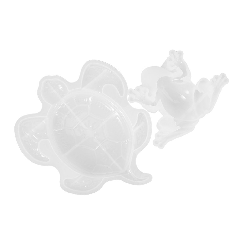 HOODANCOS 2pcs Flexible Silicone Frog and Turtle Mold for Crafts Detailed Animal Shaped Molds for Epoxy for Home Decor and Creative Projects