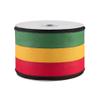 Red Yellow Green Striped Ribbon - 2 1/2" x 10 Yards, Wired Edge, Rastafari, Kwanzaa Decor, Wreath, Christmas, Ghana view 1