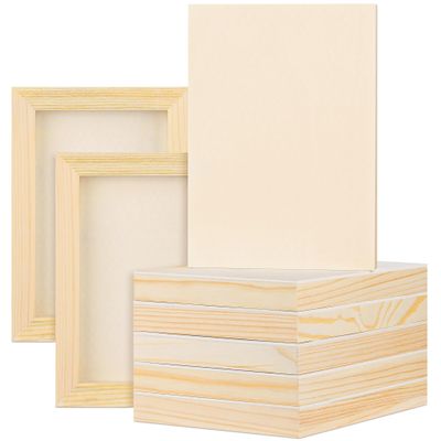 Aodaer 8 Pack Wood Panels 5 x 7 Inch Wooden Panels Canvas Unfinished Craft Wood Boards Panels for Art Crafts Acrylic and Oil Painting Pouring DIY Projects