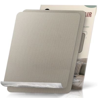 OAZ 2 Pieces 9 x 11 inch Canvas Repair Patches Canvas Fabric Patch Self-Adhesive Fabric Repair Tape Waterproof Outdoor Gear Patch Kit for Boat Cover Awning Sofa Chair Couch Tent Bag (Ivory Gray)