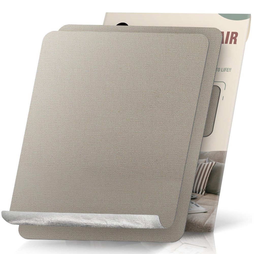 OAZ 2 Pieces 9 x 11 inch Canvas Repair Patches Canvas Fabric Patch Self-Adhesive Fabric Repair Tape Waterproof Outdoor Gear Patch Kit for Boat Cover Awning Sofa Chair Couch Tent Bag (Ivory Gray)