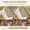 OAZ 2 Pieces 9 x 11 inch Canvas Repair Patches Canvas Fabric Patch Self-Adhesive Fabric Repair Tape Waterproof Outdoor Gear Patch Kit for Boat Cover Awning Sofa Chair Couch Tent Bag (Ivory Gray) view 4