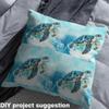 Feelyou Sea Turtle Blue Teal Fabric by The Yard 5 Yard Ocean Decorative Fabric Beach Coastal Upholstery Fabric for Chairs Animal DIY Reupholstery Fabric Room Decor Soft Flannel view 4