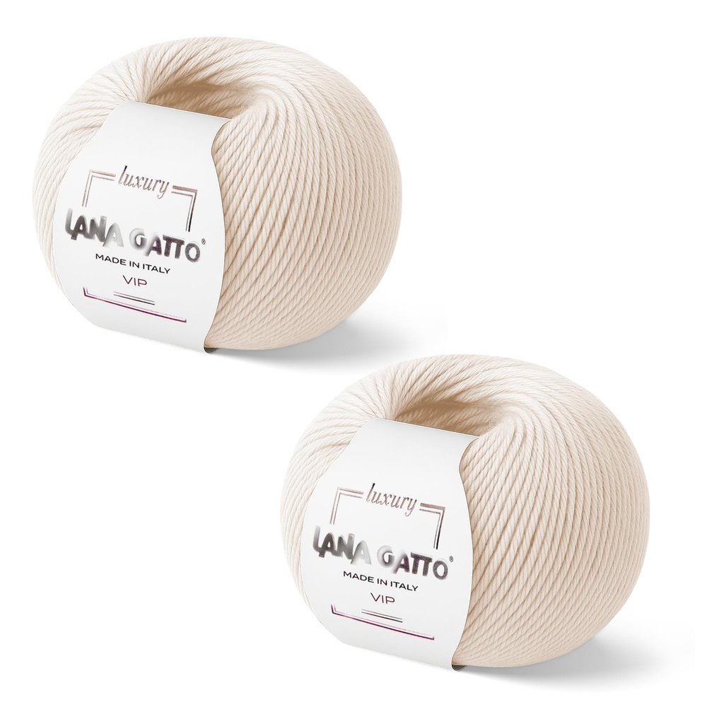 2-Pack Cashmere and Extra-fine Merino Wool Luxury Yarns for Hand Knitting and Crocheting, Made in Italy, 3.56oz / 436 yd (Ivory - 1001, 2)