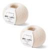 2-Pack Cashmere and Extra-fine Merino Wool Luxury Yarns for Hand Knitting and Crocheting, Made in Italy, 3.56oz / 436 yd (Ivory - 1001, 2) view 1
