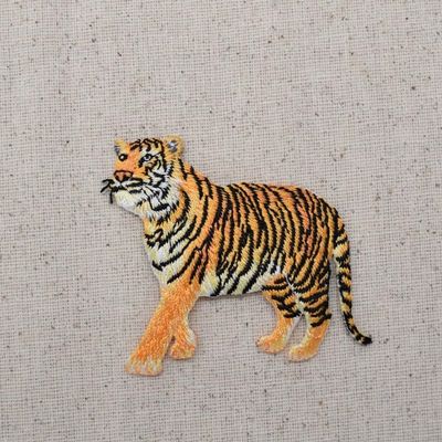 LLS Smile Sticker Patch Natural Orange Tiger Embroidered Applique Iron On Patches Logo Emblem for Superb Style Caps Bags Jackets Backpacks Accessories
