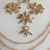 Handmade Rhinestone lace Applique Sewing Shining Beads Stones Trim Crystal Fringe Patches for Dress Clothes Back Accessories 10X21in (Champagne) view 4