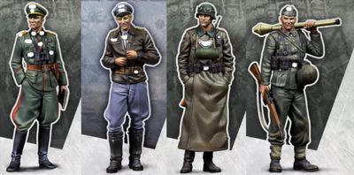 1/35 WWII German Soldier Resin Model Kit Unpainted and Unassembled Resin Model Parts (4 Persons)//I7N5-11