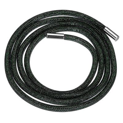 uxcell Rhinestone Tube Rope, 138cm Round Bling Diamond Tube String for DIY Hoodie Drawstring Sweatpants Belt Garment Accessories,Black Mesh Dark Green
