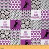 Feelyou Volleyball Upholstery Fabric for Chairs 3 Yards Girls Volleyball Upholstery Fabric for Chairs Sport Game Fabric by The Yard Ball Purple Soft Flannel Decorative Fabric view 1