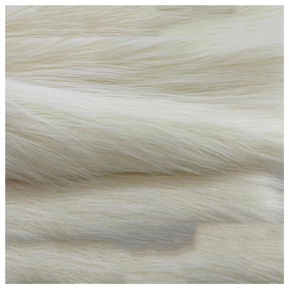 Shaggy Faux Fur Fabric 68 Colors Soft Plush12cm Long Pile Fake Fur Materials Craft Fabric, for Christmas Ornaments, Fursuit, Cosplay, Costume, Gnome Beards, Craft Supply, 50x180cm (Color : Beige)