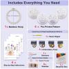 VIVIDOX 4 Sets Embroidery Kit for Beginners with Stitch Video, Cross Stitch Kits for Adults, Hand Craft Lover, Starters Easy Practice with Stamped Pattern, Hoop, Needles, Scissors, Tools & Instruction view 2