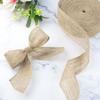 21 Yard Burlap Wired Ribbon, Natural Burlap Fabric Roll for Holiday Party DIY Handmade Artist Home Decor Packaging,Tree Decoration,Outdoor Decoration (1.5 Inch Wide) view 4