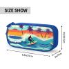 YQxwJL Hawaiian Surfer On Wavy Print Pencil Cases Pen Box Stationery Makeup Bag, Desk Organizer For College Adults Women Men view 4