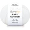 HobbyMia Baby Cotton Blend Yarn Soft Sport Weight Yarn for Crochet & Amigurumi - 50g/180yds - 60% Cotton 40% Acrylic - Ideal for Baby & Knitting Proj.(Max White, 1 Ball) view 1