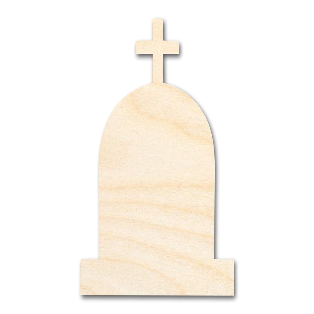 Unfinished Wood Cross Tombstone Shape Craft up to 46" 14" / 1"