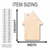 Unfinished Wood House Shape Craft up to 46" DIY 14" / 1" view 2