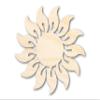 Unfinished Wood Radiant Sun Silhouette | Summer | Celestial | Craft Cutout | up to 46" 20" / 1" view 1