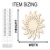Unfinished Wood Radiant Sun Silhouette | Summer | Celestial | Craft Cutout | up to 46" 20" / 1" view 2
