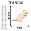 Unfinished Wood Baby Dinosaur Parasaurolophus Silhouette Craft up to 46" DIY 30" / 1" view 2