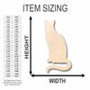 Unfinished Wood Sitting Cat Shape Animal Pet Craft up to 46" DIY 14" / 1" view 2