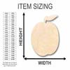 Unfinished Wood Peach Shape Fruit Craft up to 46" DIY 20" / 1" view 2