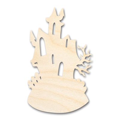 Unfinished Wood Haunted House Shape Craft up to 46" 12" / 1"