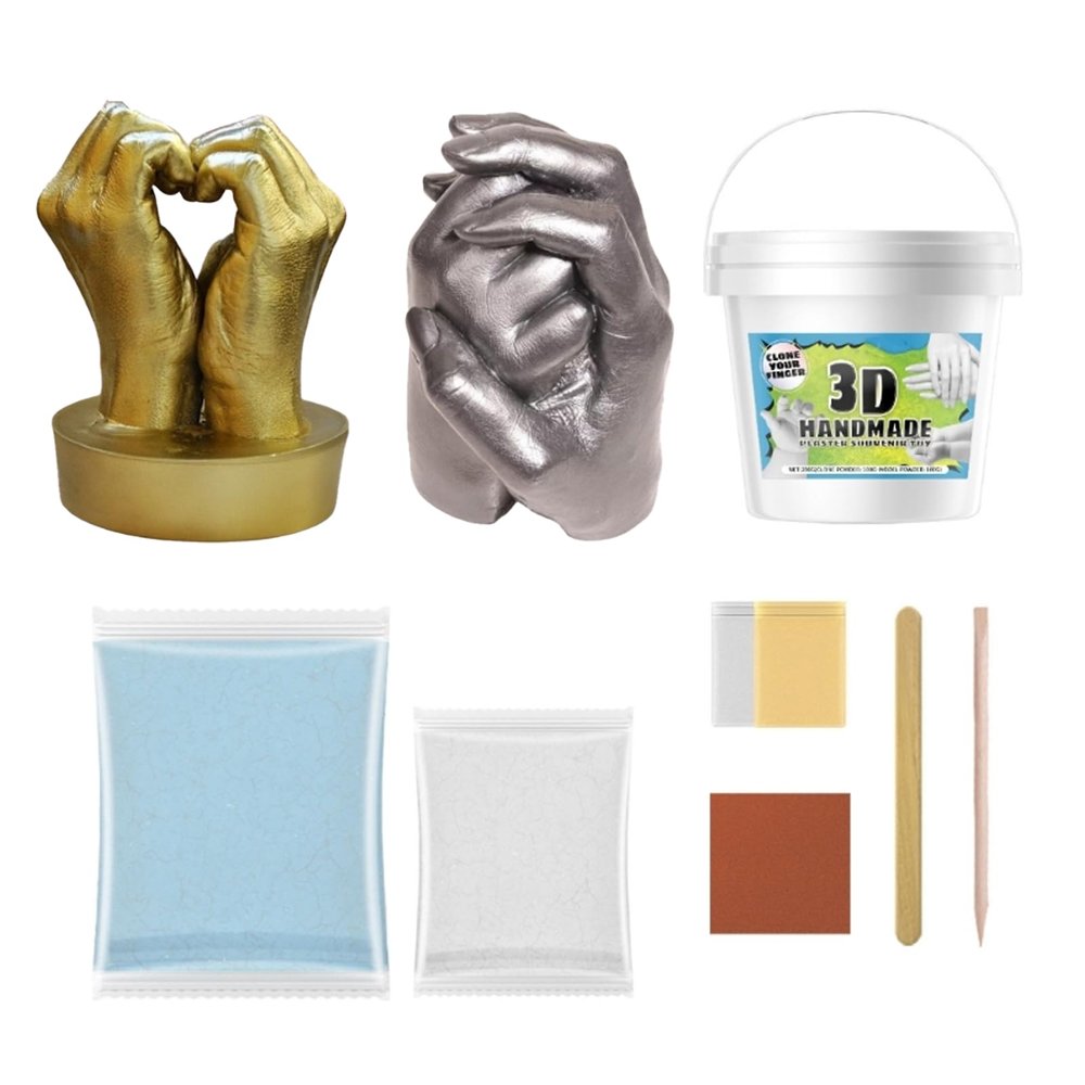 BYNNIX Hand Casting Kit for Couples, Hand Mold Kit, Sculpture Molding DIY Kit, Unique Gifts for Couples Wedding & Anniversary, Valentine's Day Gifts for Girlfriend Boyfriend, Husband Wife (A)