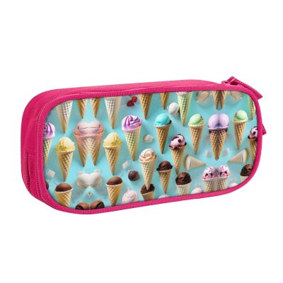 YQxwJL Ice Cream Cones Print Pencil Cases Pen Box Stationery Makeup Bag, Desk Organizer For College Adults Women Men