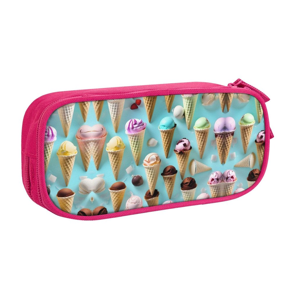 YQxwJL Ice Cream Cones Print Pencil Cases Pen Box Stationery Makeup Bag, Desk Organizer For College Adults Women Men